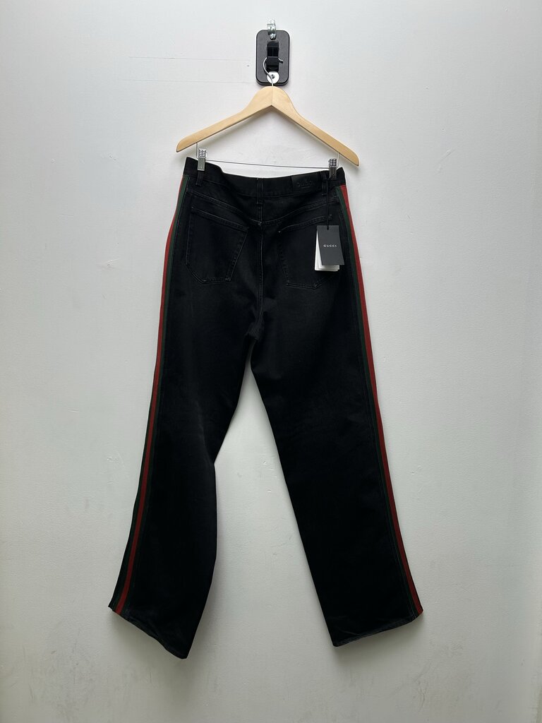 New Gucci Baggy Skate Green Red Stripe Denim sz.36