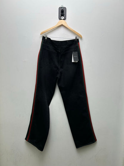 New Gucci Baggy Skate Green Red Stripe Denim sz.36