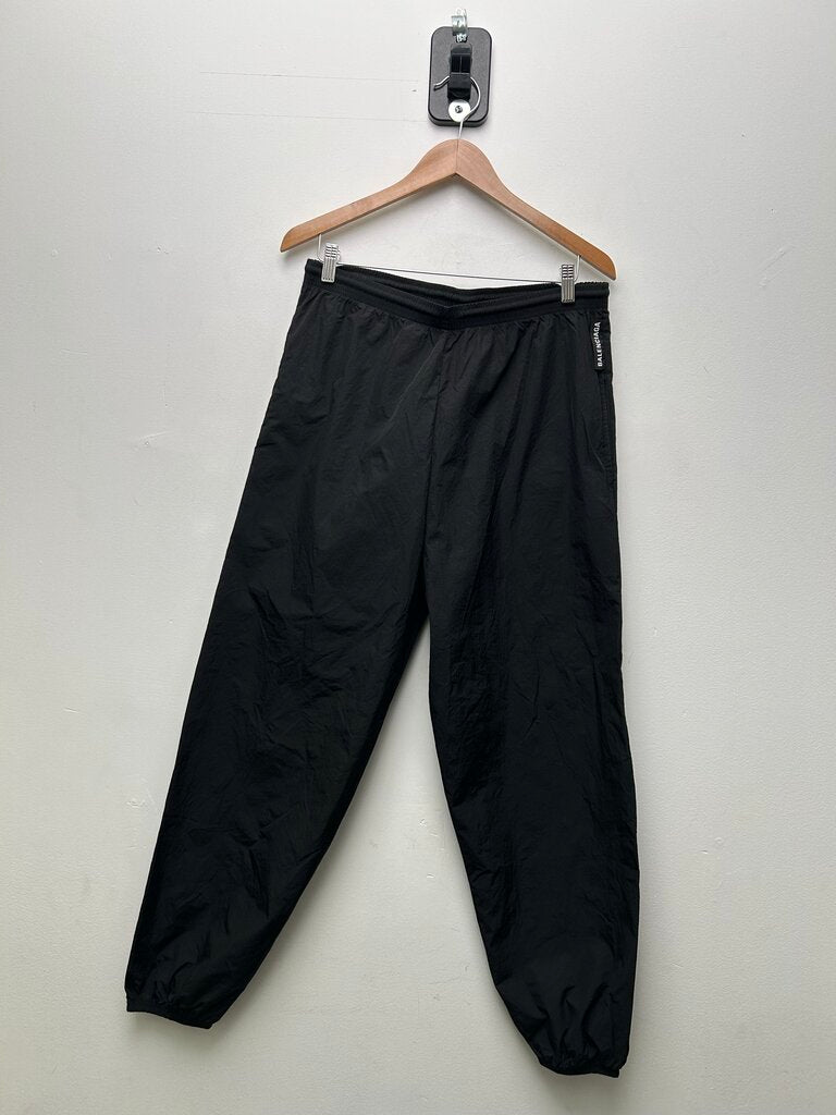 Preowned Balenciaga Blank Black Track Pants Size