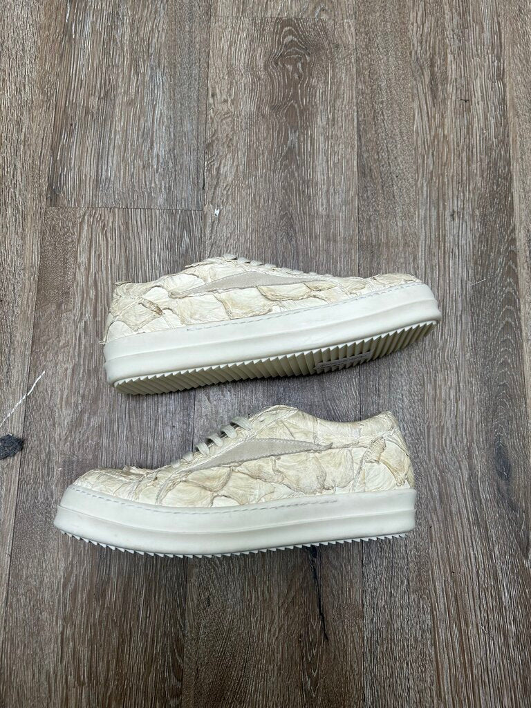 New Rick Owens Pirarucu White Fish Scale Vansn Size 41