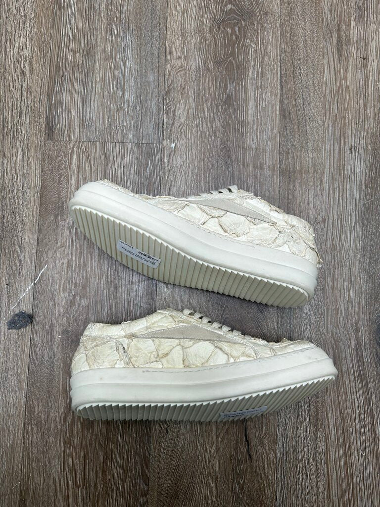 New Rick Owens Pirarucu White Fish Scale Vansn Size 41