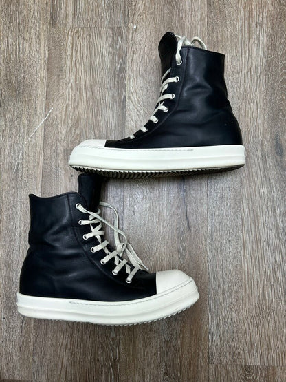 Preowned Rick Owens Ramone High Mainline Black Size 42
