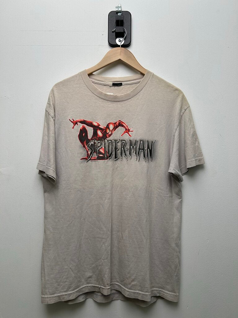 SpiderMan Spellout 2003 Cream Tee Sz XL