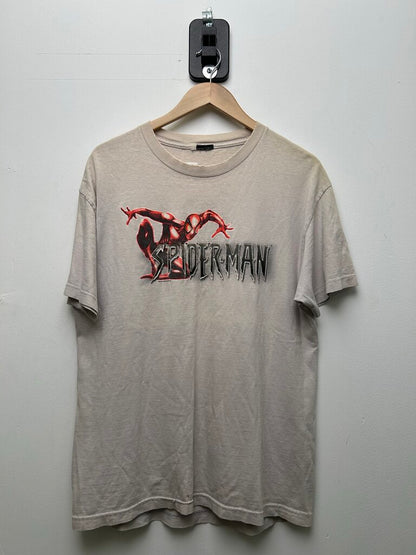 SpiderMan Spellout 2003 Cream Tee Sz XL