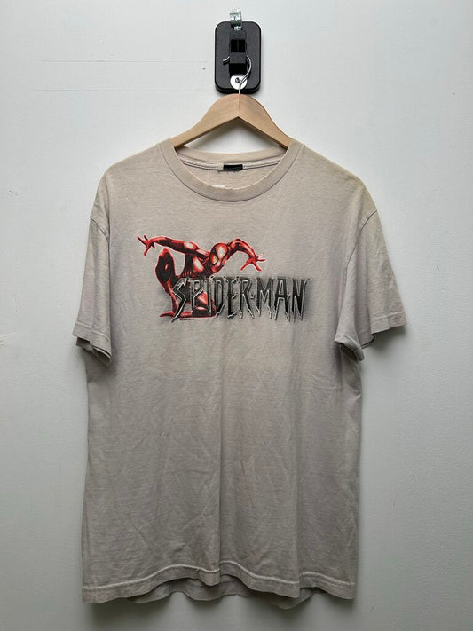 SpiderMan Spellout 2003 Cream Tee Sz XL