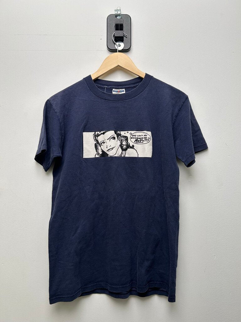 "Why Can't My Boyfriend Be In MXPX" Navy Tee Sz S