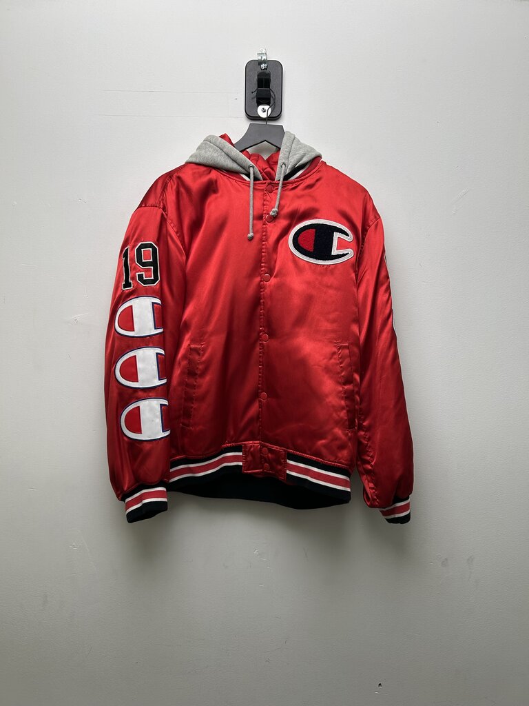 Preowned Supreme Red Champion Hooded Satin Jacket