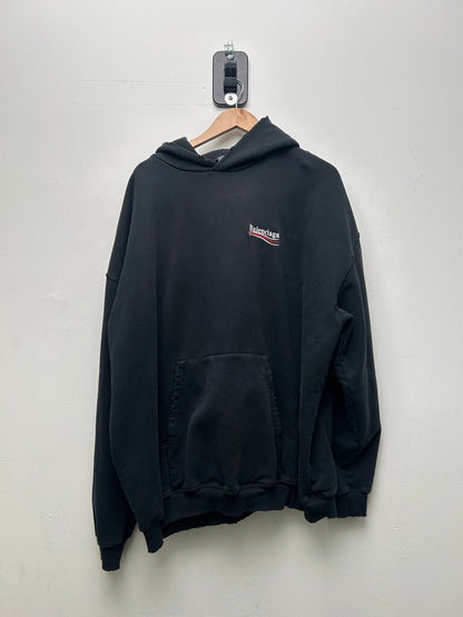 Preowned Balenciaga Black Presidential Hoodie Size Small
