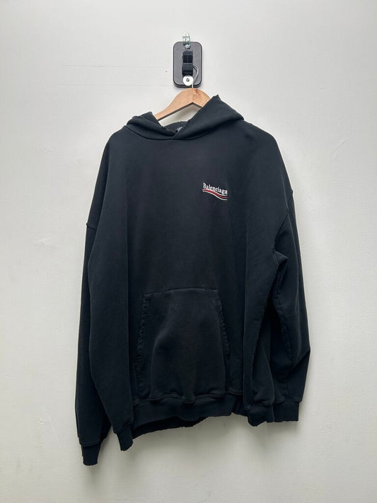 Preowned Balenciaga Black Presidential Hoodie Size Small