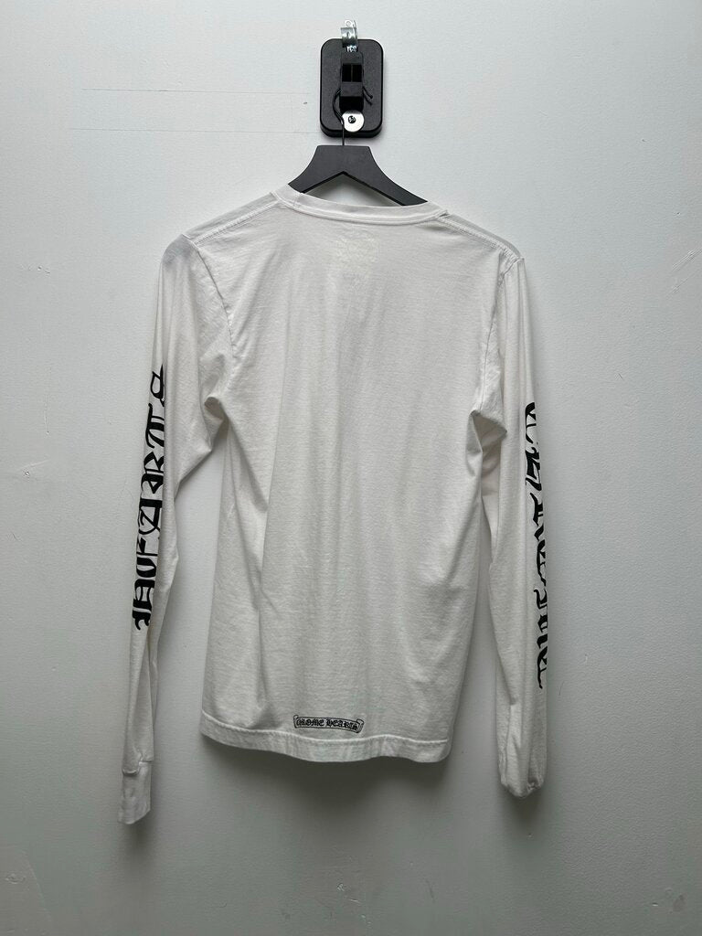 Preowned Chrome Hearts White Love You Long Sleeve Size Small