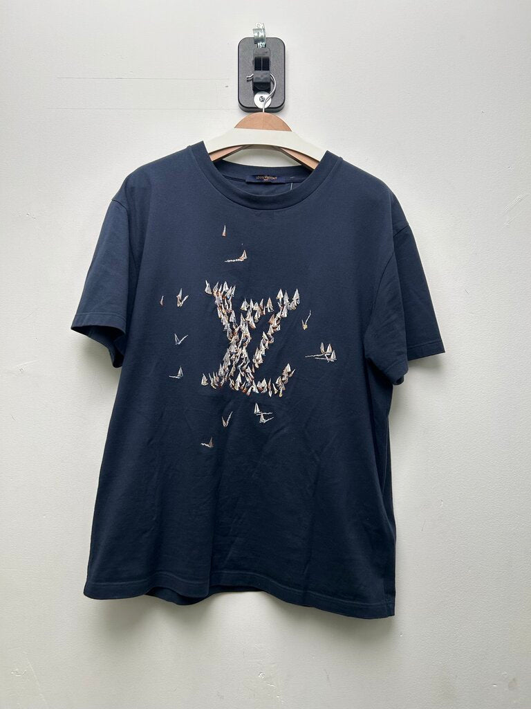 Preowned Louis Vuitton Regatta Embroider Boat Tee sz.L