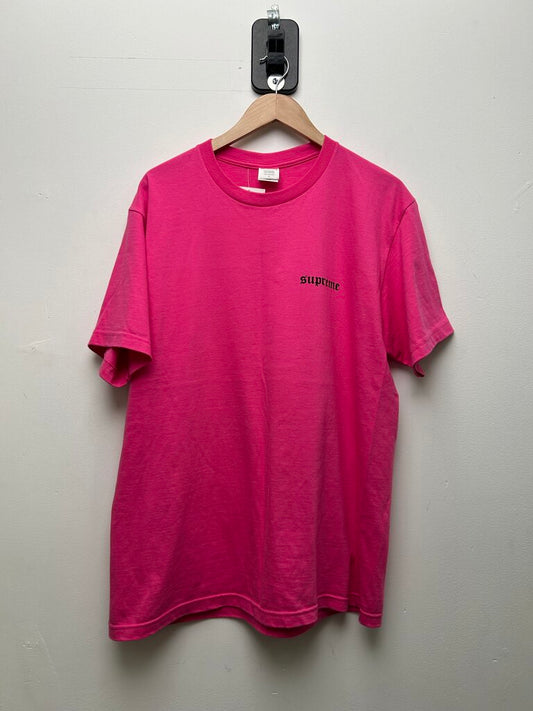 Preowned Supreme Pink Killshot USA Tee Size Large