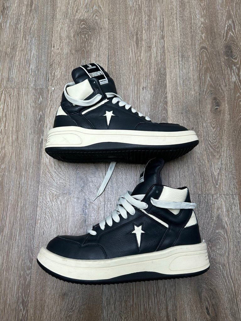 Preowned Rick Owens Black White Converse Turbowpn Sz.11
