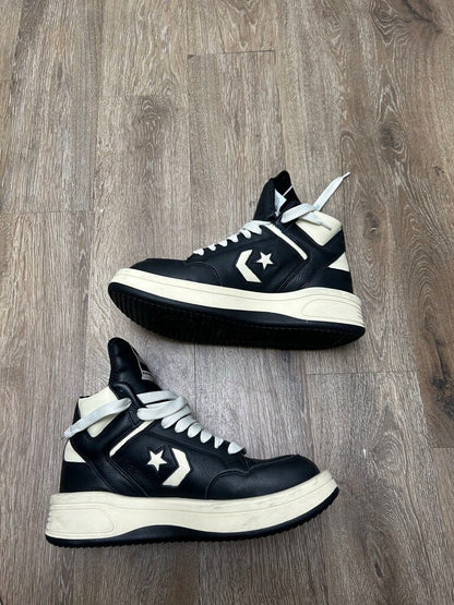 Preowned Rick Owens Black White Converse Turbowpn Sz.11