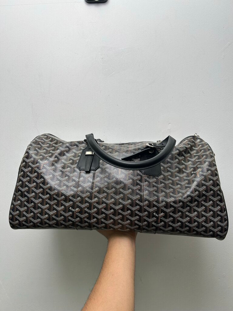 Preowned Goyard Black Croisiere Goyardine Duffel sz. 45 or 50
