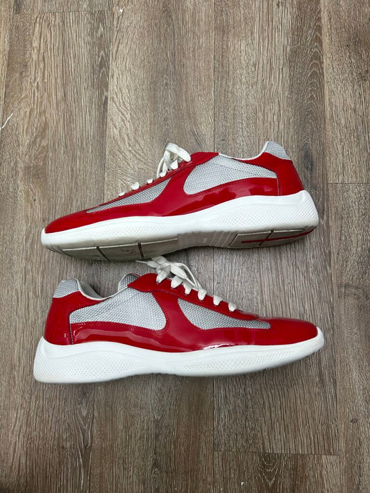 Preowned Prada Red Silver White Americas Cup sz.12(13.5M)