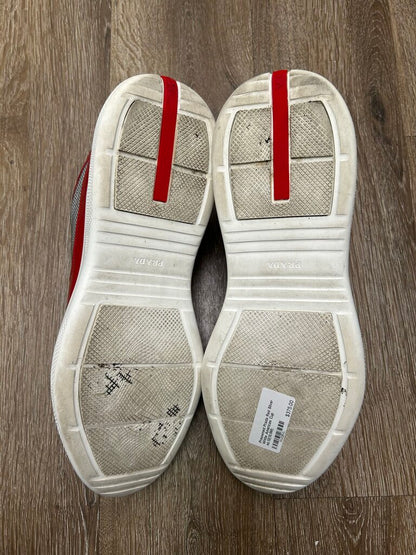 Preowned Prada Red Silver White Americas Cup sz.12(13.5M)