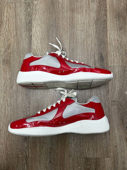 Preowned Prada Red Silver White Americas Cup sz.12(13.5M)