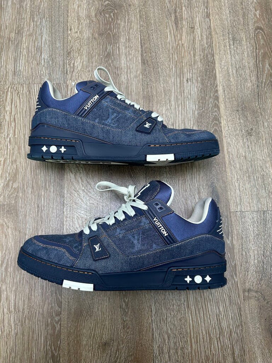 Preowned Louis Vuitton Raw Denim Trainers sz.11LV(13M)(NO BOX)
