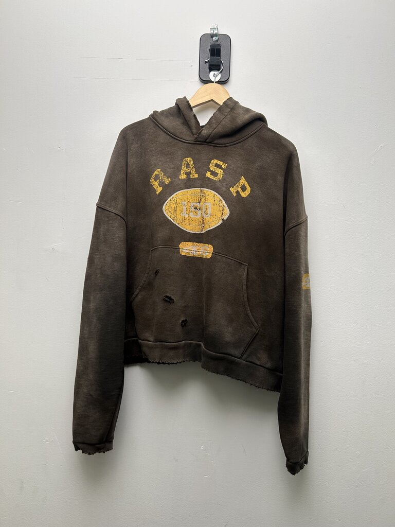 New Gv Gallery RASP Football 150 Yellow Brown Hoodie Sz S