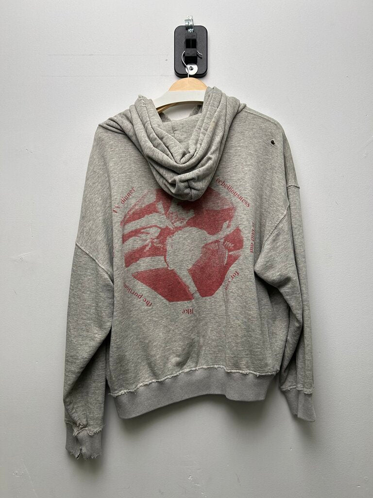 Preowned ERD You are Nothing Red Grey Hoodie sz.S