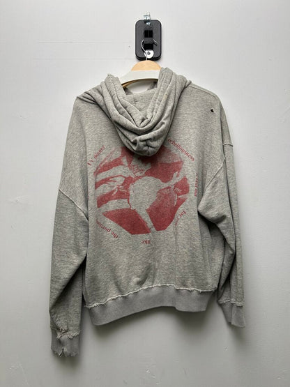 Preowned ERD You are Nothing Red Grey Hoodie sz.S