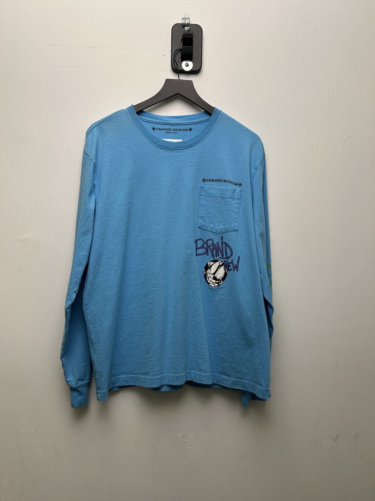 Preowned Chrome Hearts Matty Brand New Blue Long Sleeve Size XL