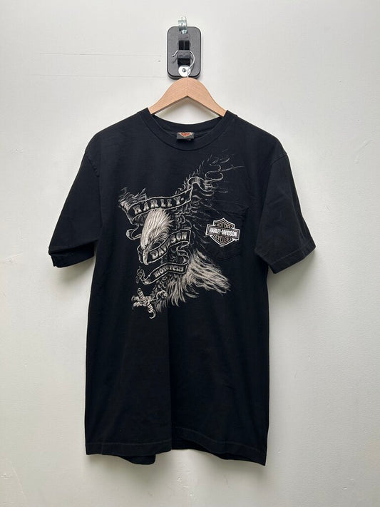 Harley Davidson Black Pocket 2008 Tee Size Large