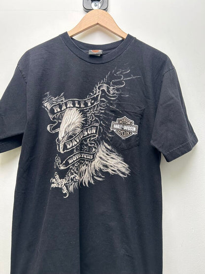 Harley Davidson Black Pocket 2008 Tee Size Large