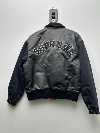 Preowned Supreme Multicolor Black Denim Jacket Size Small