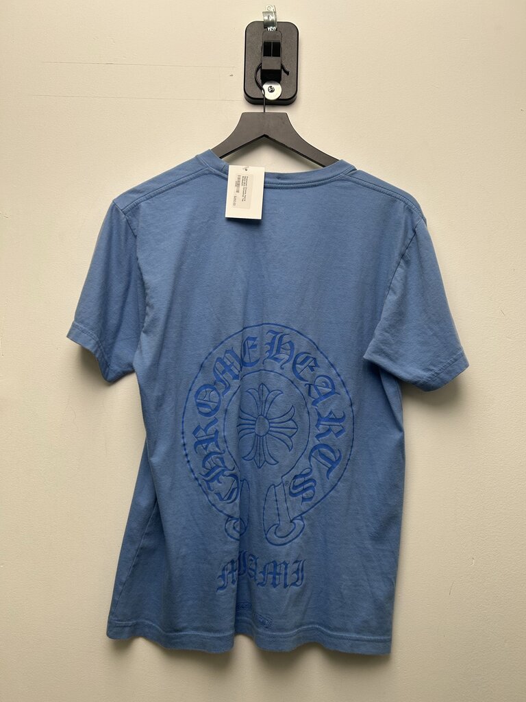 Preowned Chrome Hearts Miami Blue Horseshoe Tee Sz.Medium