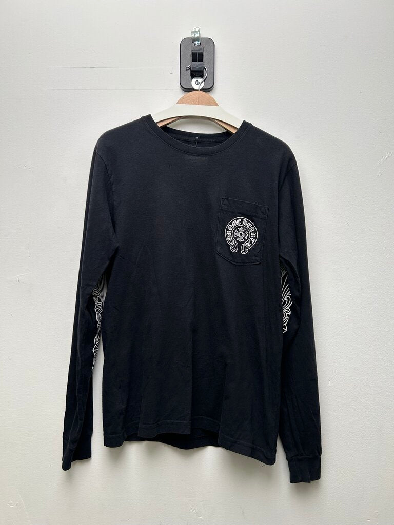 Preowned Chrome Hearts Black Miami HorseshoeTee Sz.Medium