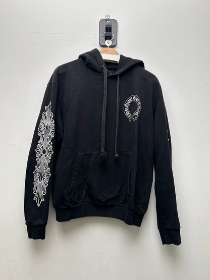 Preowned Chrome Hearts Black Horseshoe Pullover Hoodie Sz.Medium