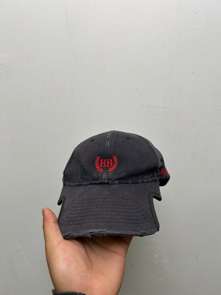Preowned Balenciaga Navy Red Dat Hat