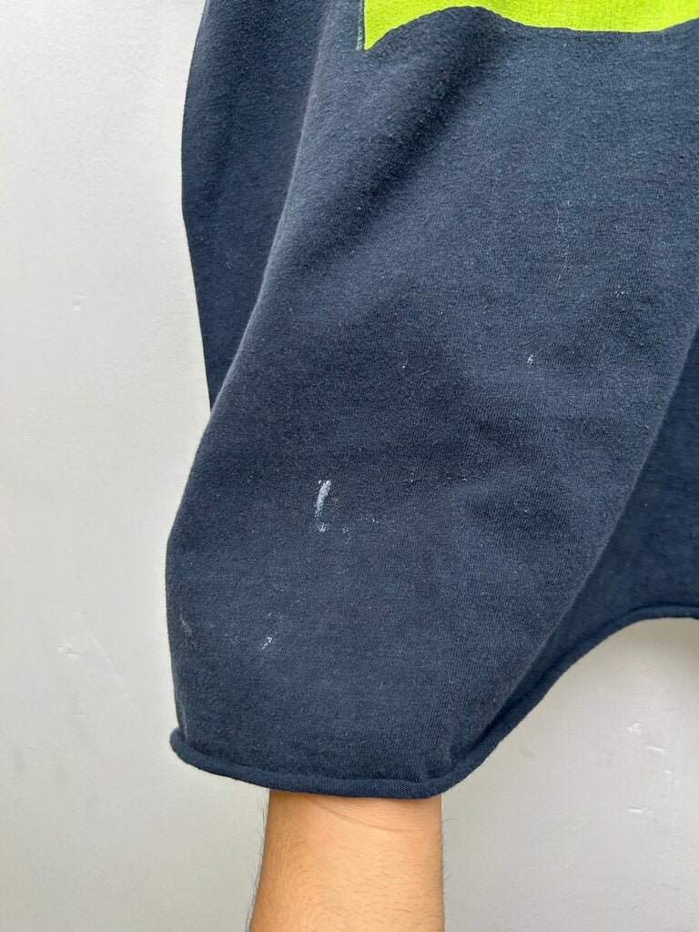 00s Old Dirty Bastard Green Navy Tee Sz Xxl CROPPED