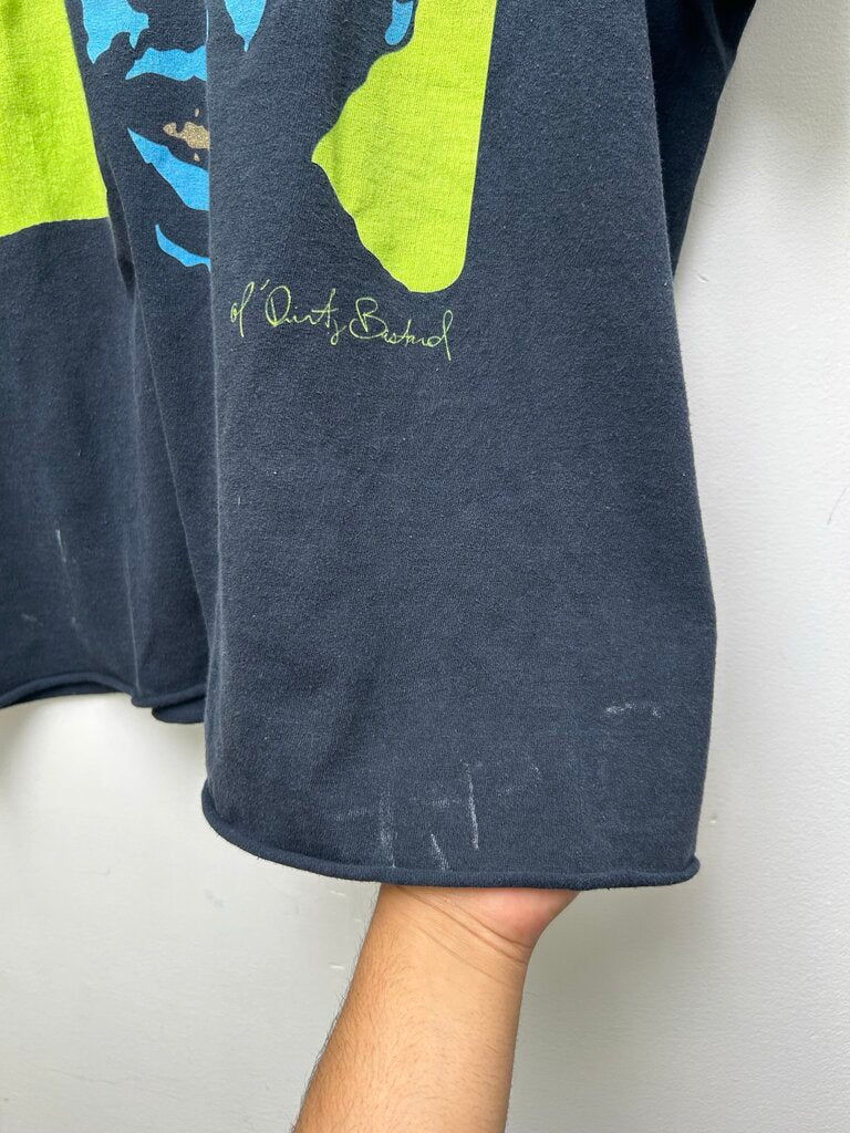 00s Old Dirty Bastard Green Navy Tee Sz Xxl CROPPED