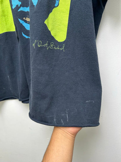 00s Old Dirty Bastard Green Navy Tee Sz Xxl CROPPED