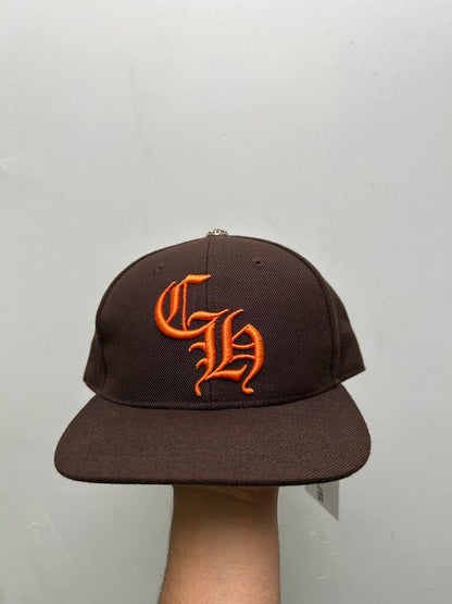 Preowned Chrome Hearts Brown Orange CH Hat