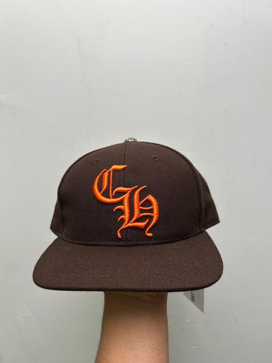 Preowned Chrome Hearts Brown Orange CH Hat