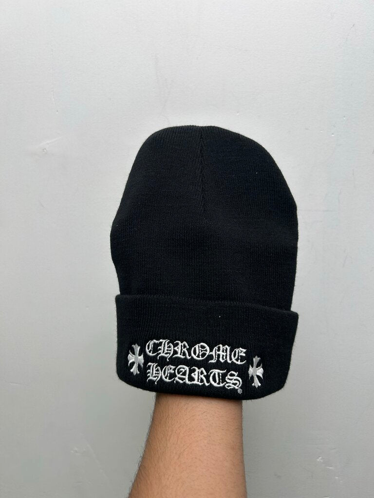 New Chrome Hearts Black Spellout Beanie