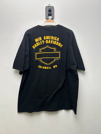 2010 Harley Davidson Passion Freedom Gold Eagle Black Tee Sz XXL