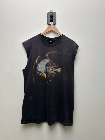 2005 Harley Davidson Eagle Woodlands Texas Cutoff Black Tee sz.XL
