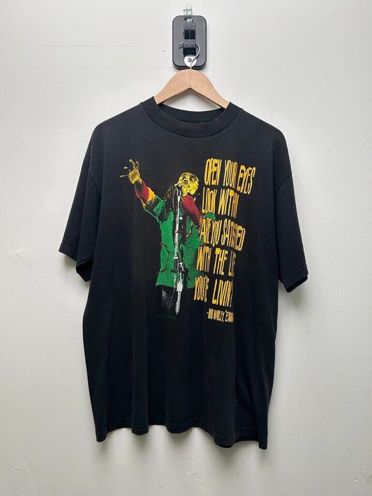 1995 Bob Marley Open Your Eyes Black Tee Sz XL