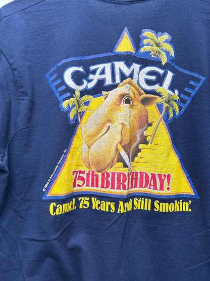 Camel 75TH Birthday Navy Tee Sz L