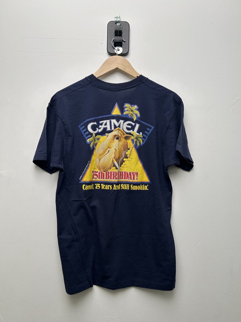 Camel 75TH Birthday Navy Tee Sz L