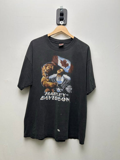 Harley Davidson Canada Bear Distressed Tee Sz Xl