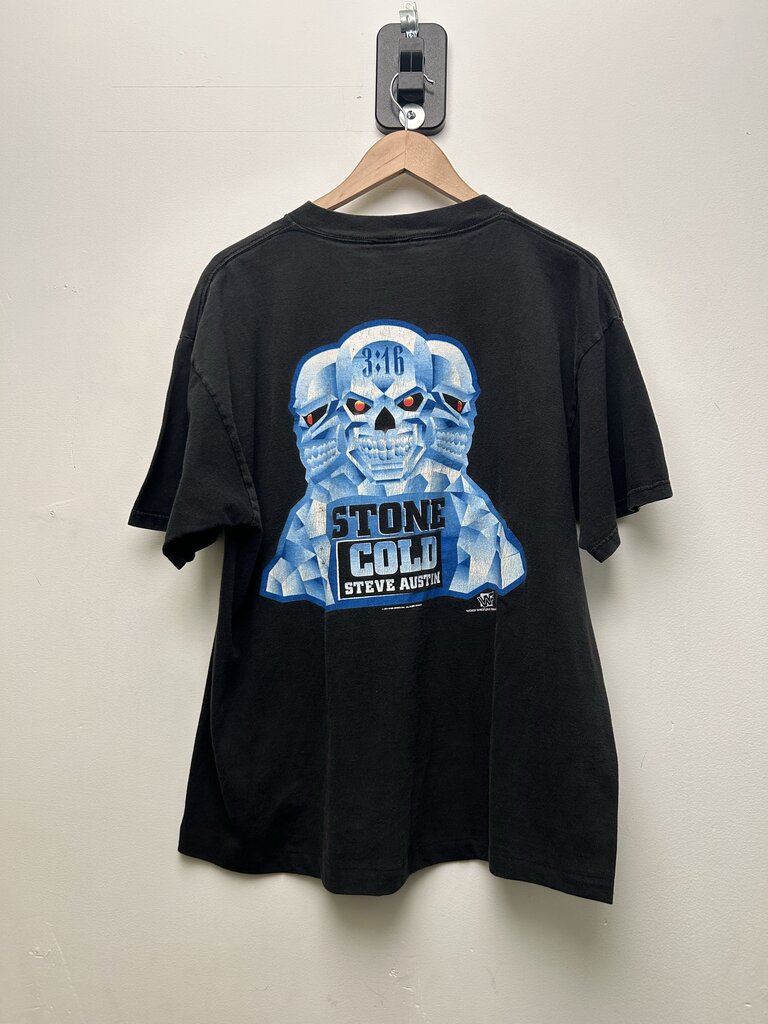 WWF 1997 Stone Cold Ice Cold 3 Skull Black Tee Sz XL