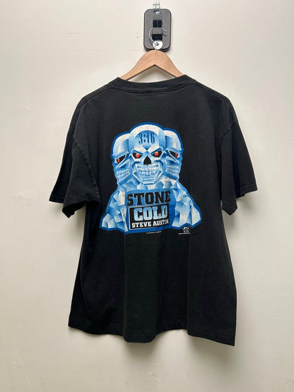 WWF 1997 Stone Cold Ice Cold 3 Skull Black Tee Sz XL
