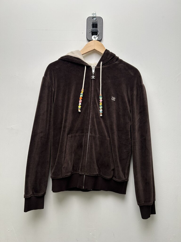 New Celine Velour Brown Zip Size Small