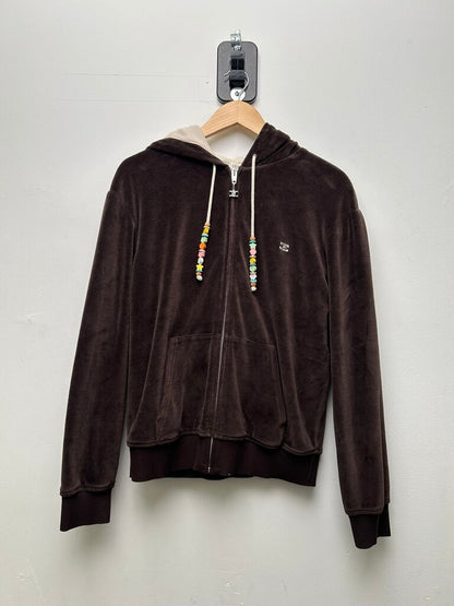 New Celine Velour Brown Zip Size Small